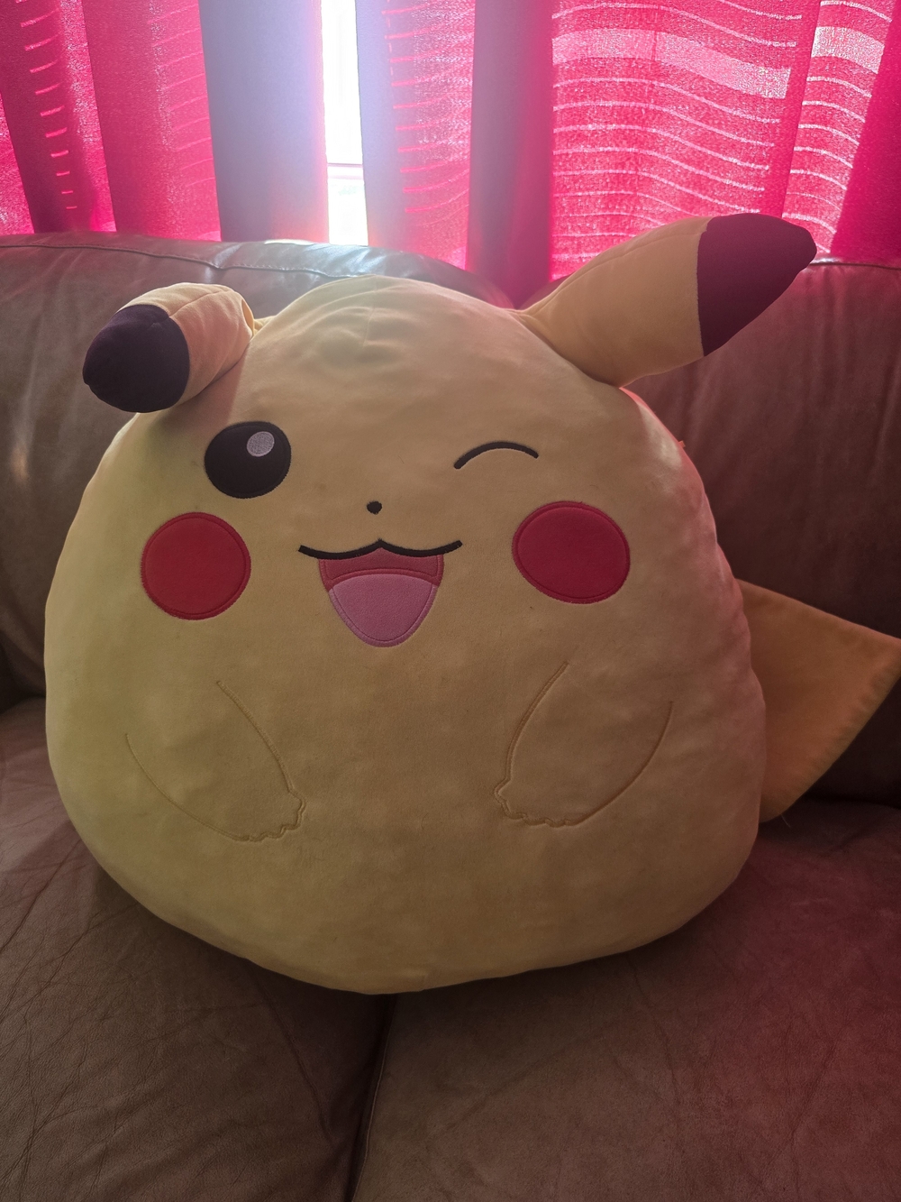 Pikachu Plush Cushion Toy - Yellow Kids Pillow by